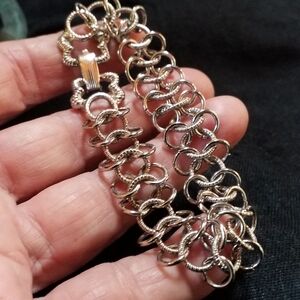 Lovely Lacy Chain Link Bracelet 7" Long